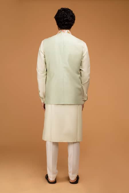 Chatenya Mittal Mirror Embroidered Bundi & Kurta Set 