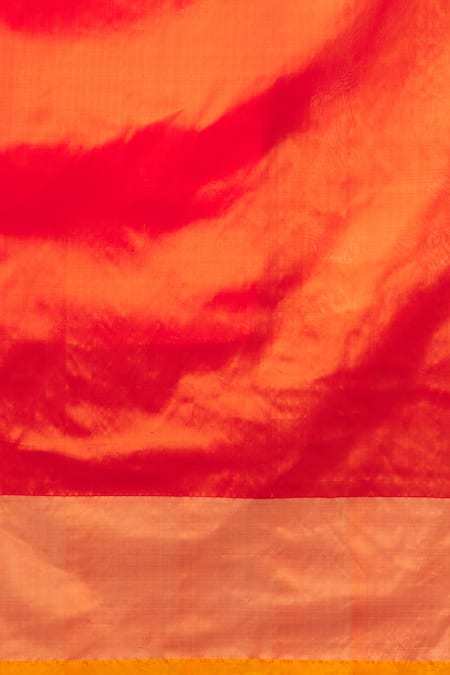 Resa By Ushnakmals Orange Silk Placement Woven Pattern Reindeer Tangerine Saree With at Aza Fashions Resa By Ushnakmals_Orange Silk Placement Woven Pattern Reindeer Tangerine Saree With_at_Aza_Fashions