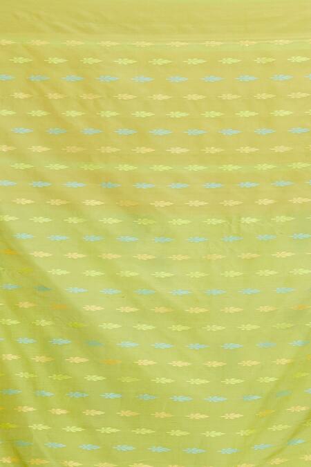 Resa By Ushnakmals_Green Mushroo Silk Woven Floral Saree_at_Aza_Fashions