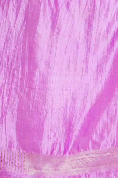 Resa By Ushnakmals_Purple Monga Silk Woven Floral Zari Motif Saree_at_Aza_Fashions