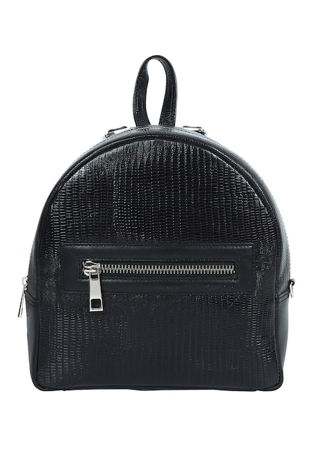 X Feet Above Thread & Bead Embroidered Black Backpack 