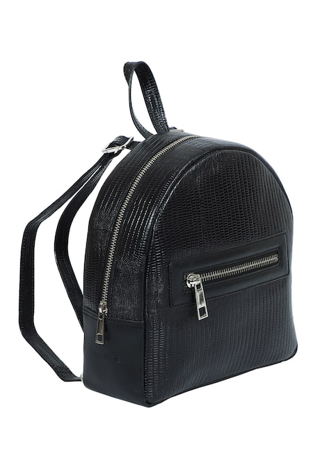 X Feet Above Thread & Bead Embroidered Black Backpack 