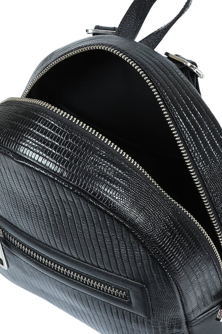 X Feet Above_Black Thread And Bead Embroidered & Backpack _Online_at_Aza_Fashions