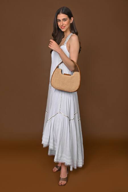 X Feet Above_Brown Plain Lisbon Structured Organic Jute Bag _Online_at_Aza_Fashions