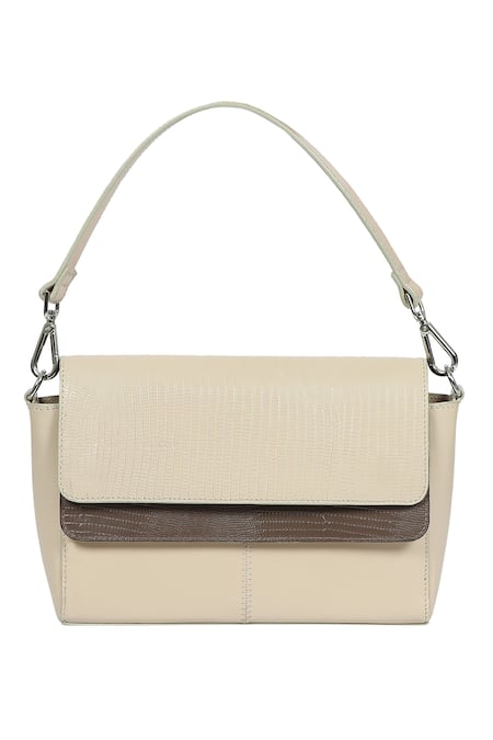 X Feet Above Mimosa Leather Textured Baguette 