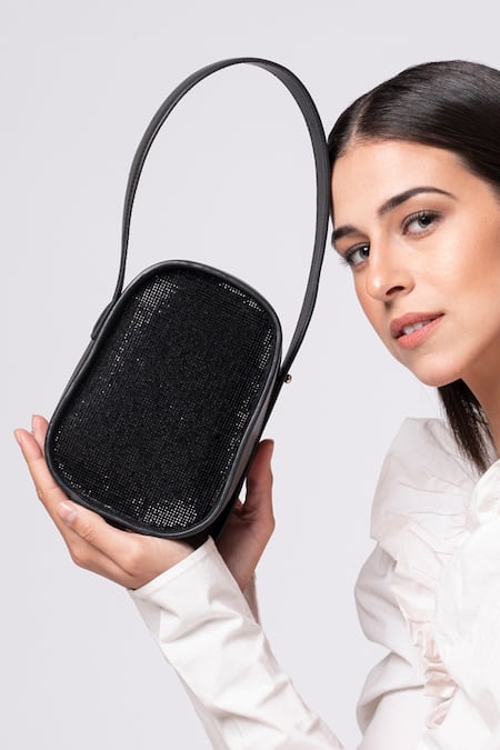 X Feet Above Berlin Bling Crystal Embroidered Bag 