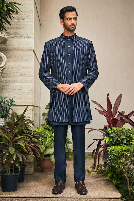 Bohame Aagney Chikankari Open Jacket & Kurta Set 