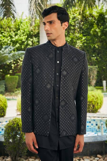 Shop Bohame Pink Georgette, Terrycloth Embroidery, Adhrit Chikankari Open Jacket And Kurta Set Online at Aza Fashions Shop_Bohame_Pink Georgette, Terrycloth Embroidery, Adhrit Chikankari Open Jacket And Kurta Set_Online_at_Aza_Fashions