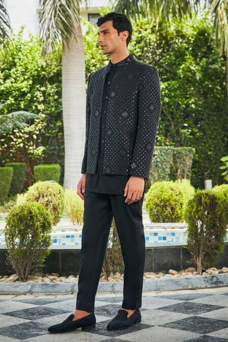 Bohame Pink Georgette, Terrycloth Embroidery, Adhrit Chikankari Open Jacket And Kurta Set at Aza Fashions Bohame_Pink Georgette, Terrycloth Embroidery, Adhrit Chikankari Open Jacket And Kurta Set_at_Aza_Fashions