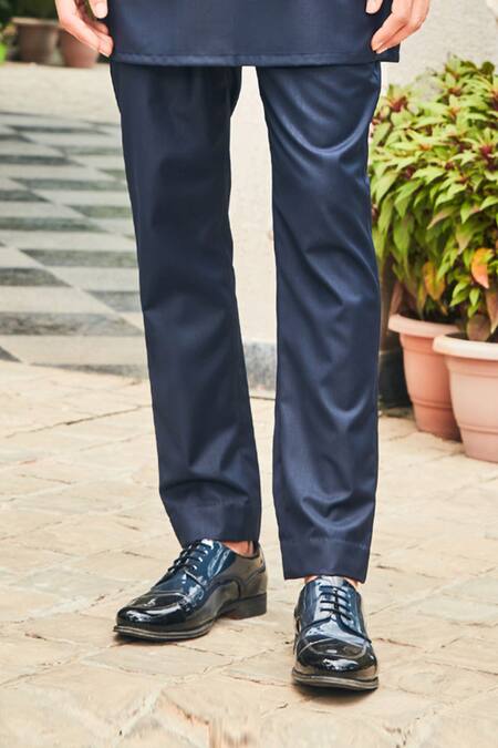 Bohame_Blue Georgette, Terrycloth Embroidery, Sequins Chikankari Bundi And Kurta Set_Online_at_Aza_Fashions