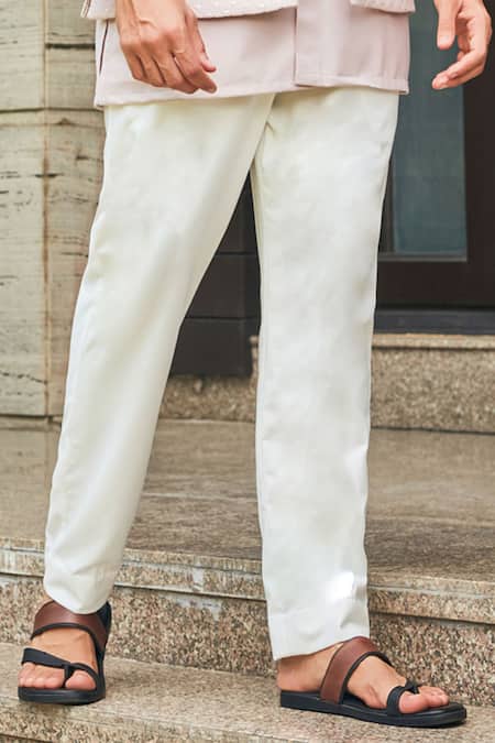 Shop_Bohame_Pink Georgette, Terrycloth Embroidery, Sequins Chikankari Bundi And Kurta Set_Online_at_Aza_Fashions