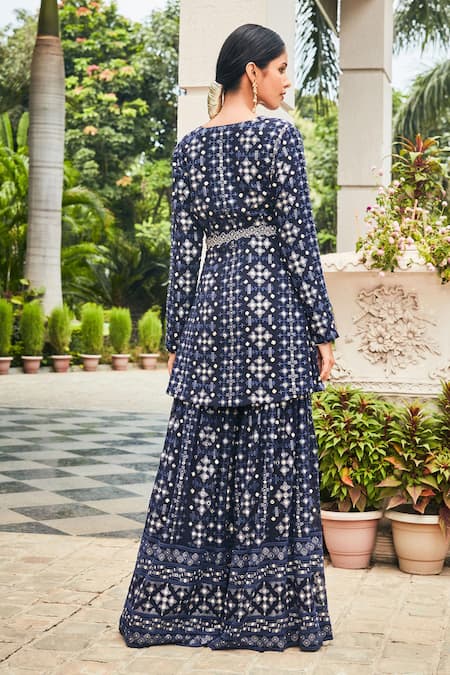 Bohame Nyra Embroidered Tunic & Sharara Set 