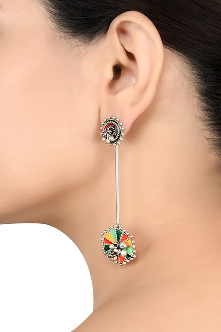 Tribe Amrapali Rangeeli Ghungroo Long Earrings 