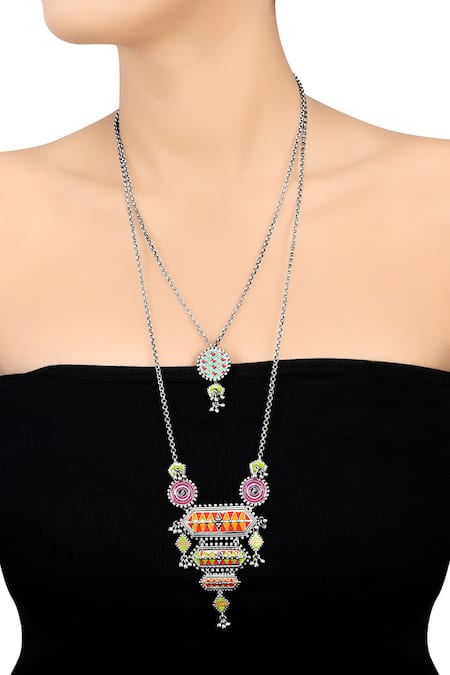 Tribe Amrapali Nirali Ghungroo Layered Pendant Necklace 