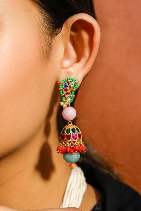 Buy Zevar King Multi Color Beads Kundan And Embellished Set Online at Aza Fashions Buy_Zevar King_Multi Color Beads Kundan And Embellished Set _Online_at_Aza_Fashions