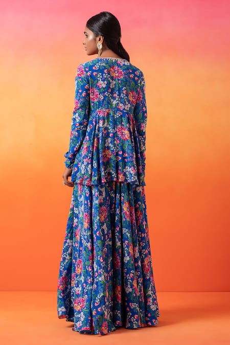 Seema Thukral Floral Print Tunic With Sharara 