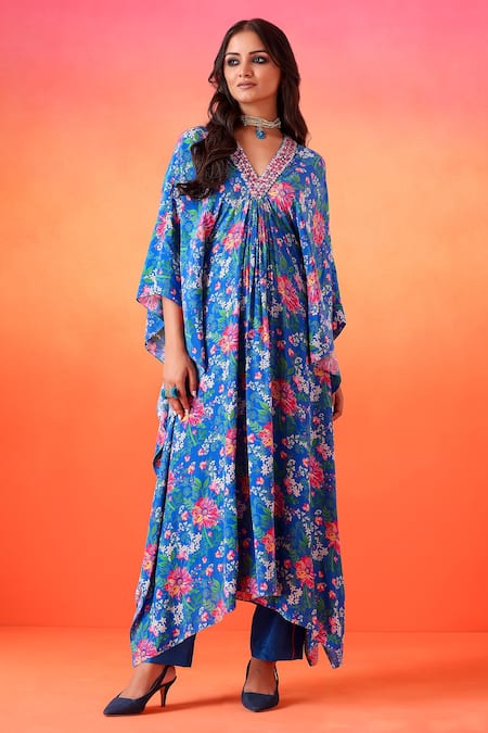 Seema Thukral Floral Print Kaftan With Pant 