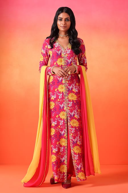 Seema Thukral Floral Bloom Print Kurta Set 