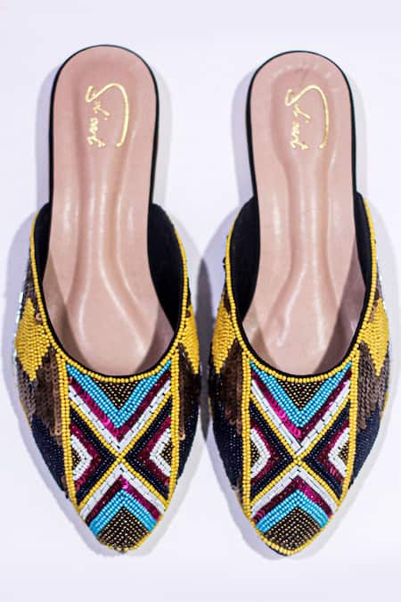 Soleart Kaleidoscope Sequin Embroidered Mules 