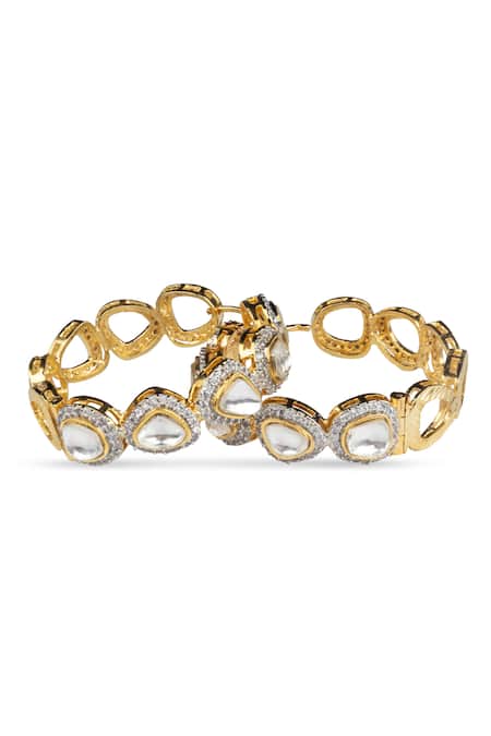 Shop Vasundhara Silver Plated Crystals, Diamonds Cubic Zirconia Embellished Earrings at Aza Fashions Shop_Vasundhara_Silver Plated Crystals, Diamonds Cubic Zirconia Embellished Earrings _at_Aza_Fashions