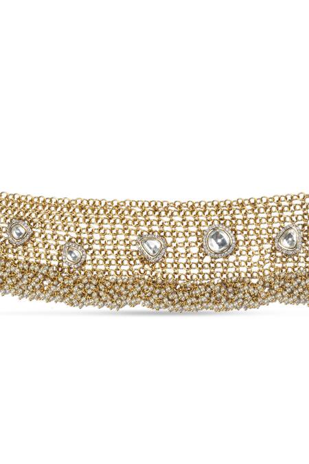 Buy Vasundhara Gold Plated Cubic Zirconia Stone Embellished Necklace Online at Aza Fashions Buy_Vasundhara_Gold Plated Cubic Zirconia Stone Embellished Necklace _Online_at_Aza_Fashions