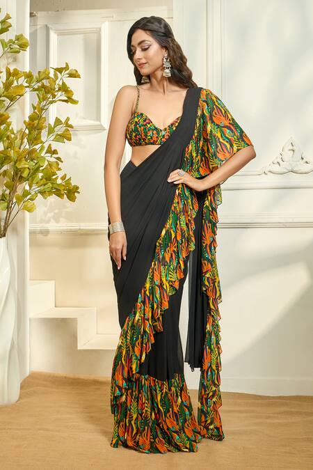 Black Color Georgette Saree.