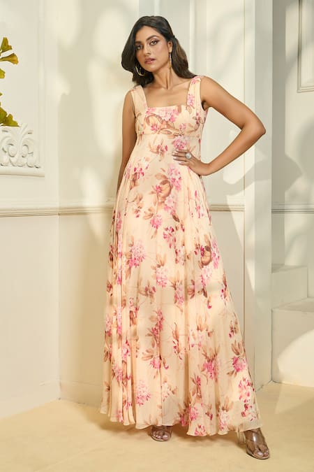 Women Summer Dress Floral Print Casual Long Dresses Female Long Sleeve  Elegant A Line Beach Dresses - Dresses - AliExpress