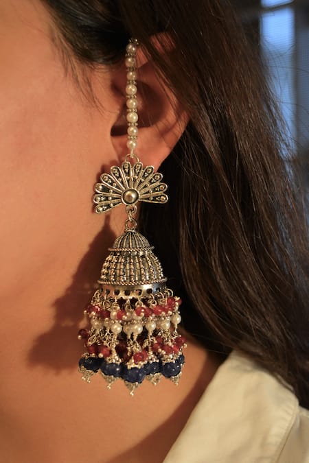 Heer-House Of Jewellery Blue Stones Neelambari Jhumkas 