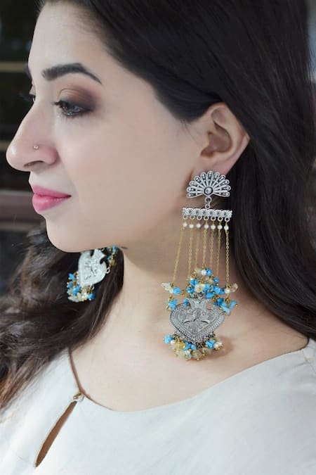 Buy Gold Plated Kundan Embellished Earrings by Paisley Pop Online at Aza  Fashions.