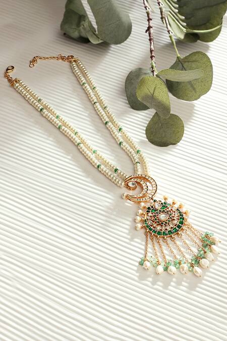 Shop Joules by Radhika White , Baroque Embellished Necklace at Aza Fashions Shop_Joules by Radhika_White , Baroque Embellished Necklace_at_Aza_Fashions