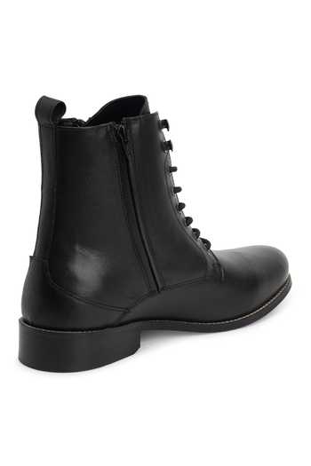 Buy_Hats Off Accessories_Black Genuine Leather Ankle Boots