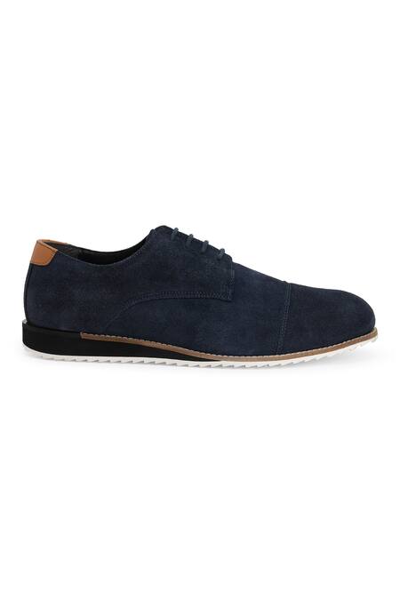 Buy_Hats Off Accessories_Blue Navy Leather Derby Shoes