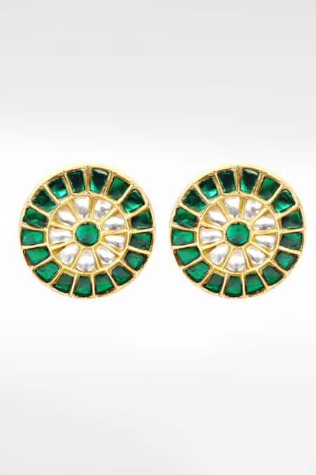 Sangeeta Boochra Gold Plated Stones Studded Earrings Online at Aza Fashions Sangeeta Boochra_Gold Plated Stones Studded Earrings _Online_at_Aza_Fashions