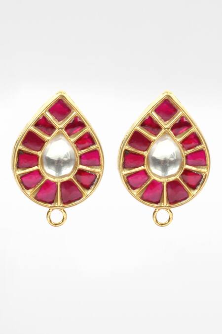 Sangeeta Boochra Gold Plated Stones Ruby Work Stud Earrings Online at Aza Fashions Sangeeta Boochra_Gold Plated Stones Ruby Work Stud Earrings _Online_at_Aza_Fashions