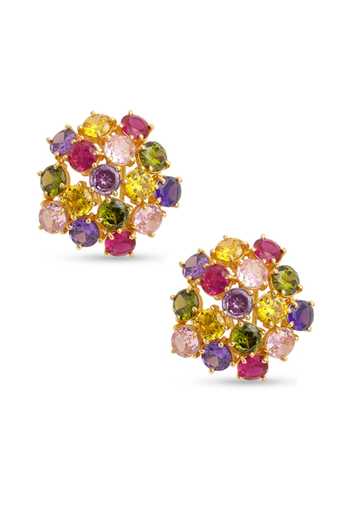 Mnsh Multi Color Crystals Bauble Embellished Stud Earrings 2
