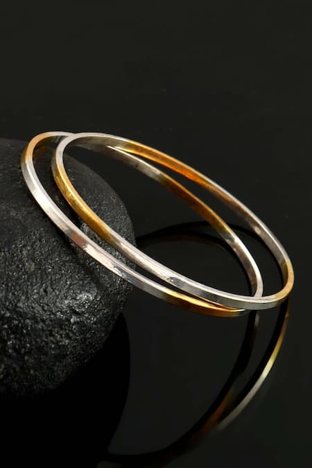 Plain Bangle width with Gold Point L 【メール便不可】 - アクセサリー