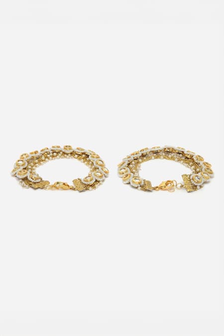 Buy Dugran By Dugristyle Gold Plated Crystals, Pearls Kundan And Embellished Anklets Online at Aza Fashions Buy_Dugran By Dugristyle_Gold Plated Crystals, Pearls Kundan And Embellished Anklets _Online_at_Aza_Fashions