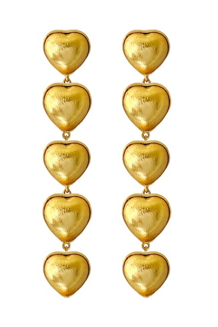 Radhika Agrawal Jewels Heart Bomb Bead Embellished Earrings 