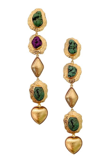 Radhika Agrawal Jewels Mixed Poppy Stone Embellished Danglers 