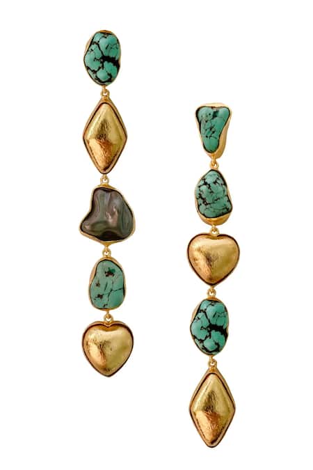 Radhika Agrawal Jewels Stone Embellished Danglers 