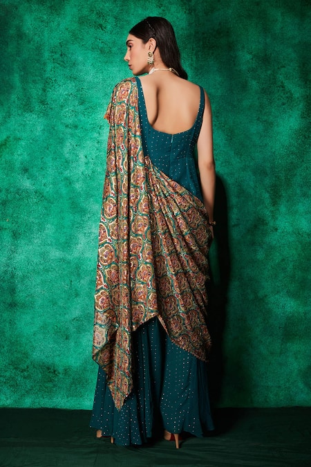 Saaj By Ankita Mirror Work & Beads Embroidered Jumpsuit 