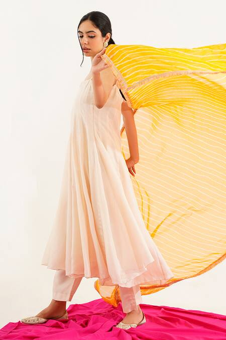 Shop_Tuli_Off White Chiffon V-neck Batasi Parigul Anarkali Pant Set _Online_at_Aza_Fashions