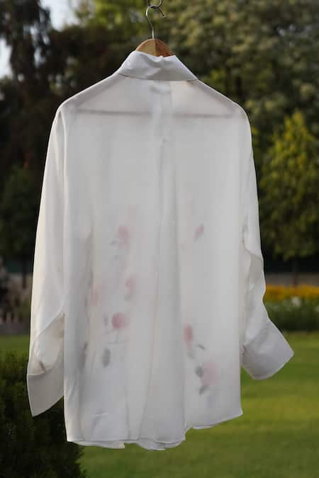 Kyra By Nina + Deepika Dancing Mangolias Hand Painted Shirt 