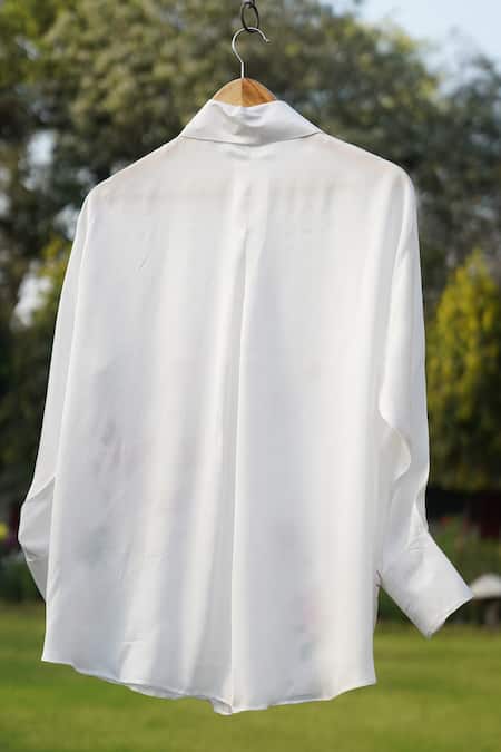 Kyra By Nina + Deepika Modal Satin Floral Handpainted Shirt 