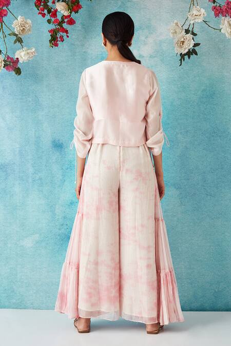 Siyona By Ankurita Botched Dye Jumpsuit With Embellished Jacket 