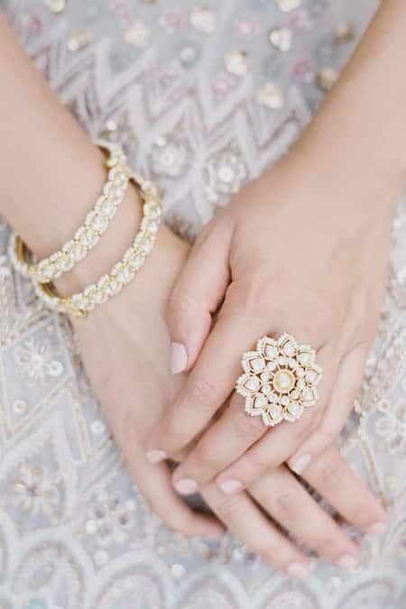 Riana Jewellery Floral Stone Ring 