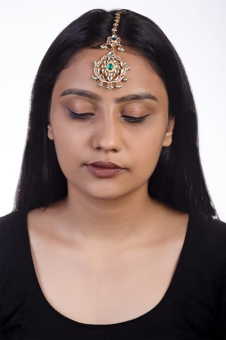Riana Jewellery Floral Bead Drop Maangtikka 