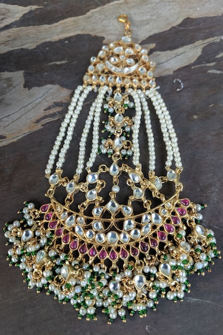 Shop Riana Jewellery Gold Plated Bead Drop Passa at Aza Fashions Shop_Riana Jewellery_Gold Plated Bead Drop Passa _at_Aza_Fashions