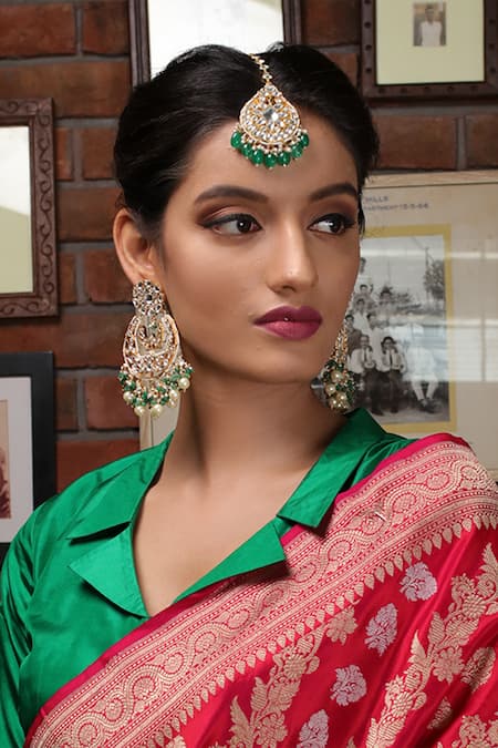Riana Jewellery Floral Stone Maangtikka 