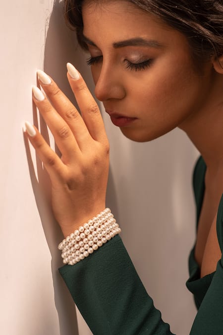 Kastiya Jewels Layered Pearl Beaded Bracelet 